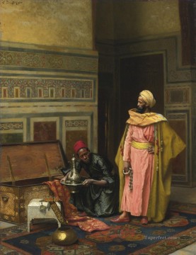 Arab Painting - THE TREASURE CHEST Ludwig Deutsch Orientalism Araber